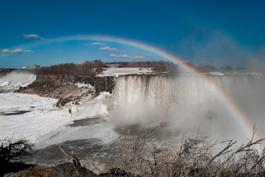 Hotels Surrounded by Frozen Waterfalls